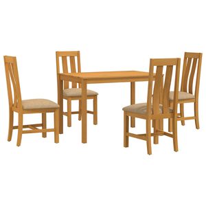 vidaXL Ruokailuryhm&auml; 5 kpl Beige M&auml;ntypuu