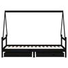vidaXL Lasten s&auml;ngynrunko laatikoilla musta 90x190 cm t&auml;ysi m&auml;nty