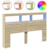 vidaXL S&auml;ngynp&auml;&auml;tykaappi LED-valoilla Sonoma-tammi 160x17x102 cm