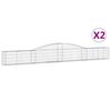vidaXL Kaarevat kivikorit 2 kpl 400x30x40/60 cm galvanoitu rauta