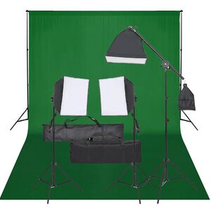 vidaXL Valokuvastudiosarja valosarjalla ja taustakankaalla