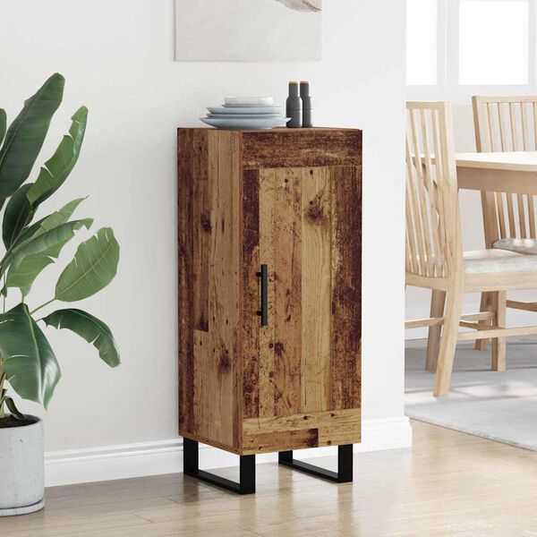 vidaXL Sivup&ouml;yt&auml; Vanha Puu 34,5 x 34 x 90 cm Hienosahattu puu ja rauta