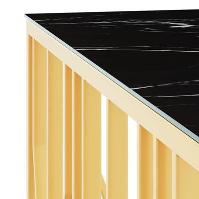 vidaXL Sohvapöytä kulta 100x100x50 cm ruostumaton teräs ja lasi