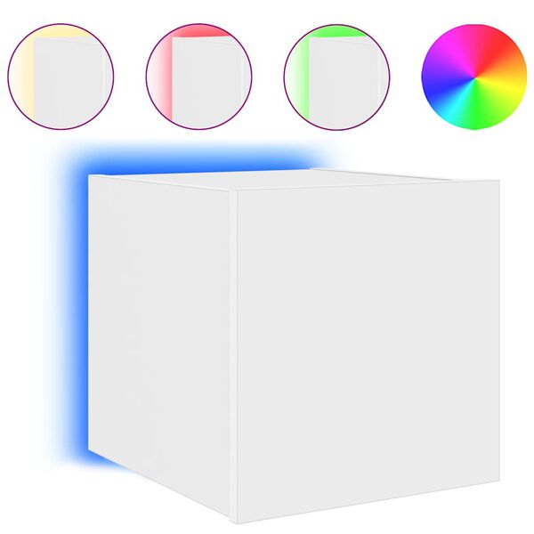 vidaXL TV-sein&auml;kaappi LED-valoilla valkoinen 30,5x35x30 cm