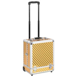 vidaXL Meikkivaunu 35x29x45 cm kulta alumiini
