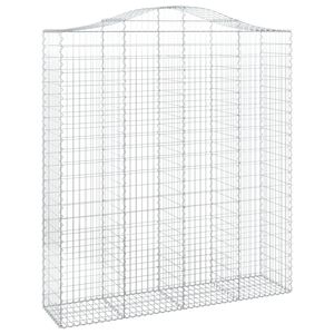 vidaXL Kaareva kivikori 200x50x220/240 cm galvanoitu rauta