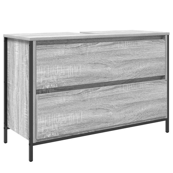 vidaXL Kylpyhuoneen allaskaappi laatikoilla harmaa sonoma 90x34,5x60cm