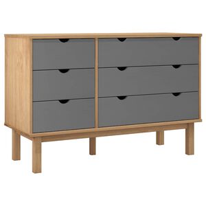 vidaXL Lipasto OTTA ruskea ja harmaa 111x43x73,5 cm t&auml;ysi m&auml;nty