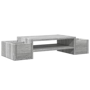 vidaXL N&auml;ytt&ouml;teline s&auml;ilytystilalla harmaa 70x27x15 cm tekninen puu