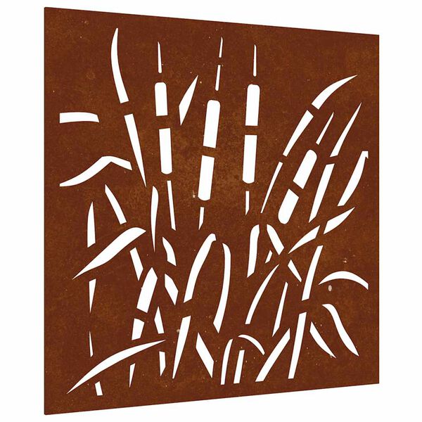 vidaXL Puutarhasein&auml;koriste 55x55 cm corten ter&auml;s ruohokuvio