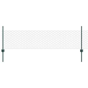 vidaXL Kuusikulmainen aita pylv&auml;&auml;ll&auml; 100 x 0,5 m PVC-pinnoitettu ter&auml;s
