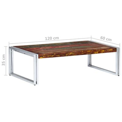 vidaXL Sohvapöytä 120x60x35 cm kierrätetty täyspuu