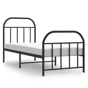 vidaXL Metallinen s&auml;ngynrunko p&auml;&auml;dyill&auml; musta 75x190 cm