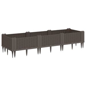 vidaXL Kukkalaatikko jalkatapeilla ruskea 125x40x28,5 cm PP