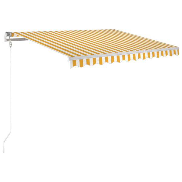 vidaXL Sis&auml;&auml;nkelattava markiisi LED/tuulisensori 300x250cm keltavalk.