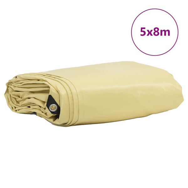 vidaXL Pressu 650g / m&sup2; Beige 5 x 8 m Kangas PVC-pinnoitteella