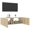 vidaXL TV-sein&auml;kaappi LED-valoilla Sonoma-tammi 100x35x31 cm