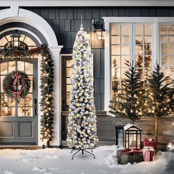 vidaXL Tekojoulukuusi jalustalla Vihre&auml; 210 cm PVC, ter&auml;s ja muovi