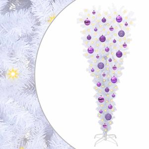 vidaXL Tekojoulukuusi 150 LED-valoilla Valkoinen 120 cm PVC ja Ter&auml;s