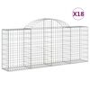 vidaXL Kaarevat kivikorit 18 kpl 200x30x80/100 cm galvanoitu rauta