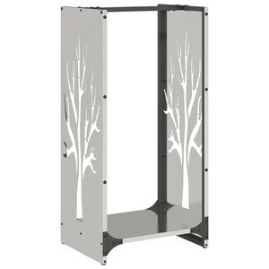 vidaXL Polttopuuteline 40x30x80 cm ruostumaton ter&auml;s