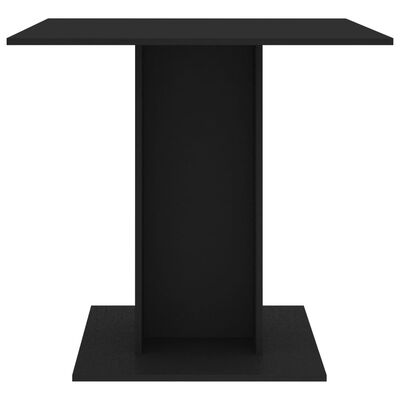 vidaXL Ruokapöytä musta 80x80x75 cm lastulevy