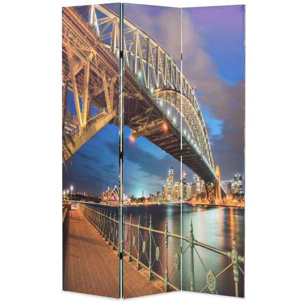 vidaXL Taitettava huoneenjakaja 120x170 cm Sydney Harbour Bridge