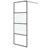 vidaXL Walk-in suihkusein&auml;ke musta 80x195 cm puolihuurrettu ESG-lasi