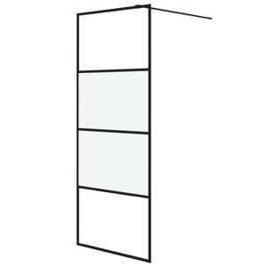 vidaXL Walk-in suihkusein&auml;ke musta 80x195 cm puolihuurrettu ESG-lasi