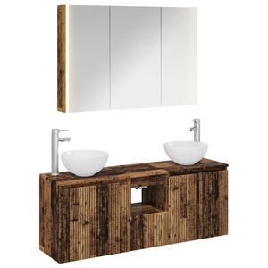 vidaXL Kylpyhuoneen kaappisetti 4 pcs Vanha puu 103,5 x 15,5 x 70 cm