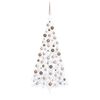 vidaXL Tekojoulukuusi puolikas palloilla esivalaistu valk. 240 cm PVC