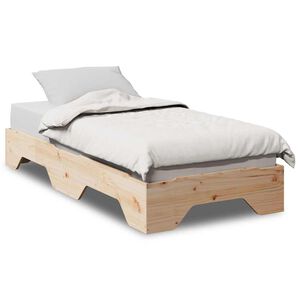 vidaXL S&auml;ngynrunko Ei Patja Pinottava 75x190 cm massiivipuuta