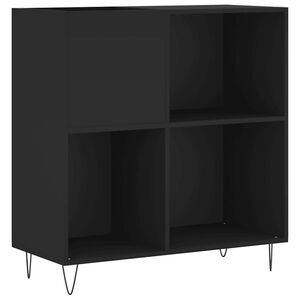 vidaXL LP-levyjen s&auml;ilytyskaappi musta 84,5x38x89 cm tekninen puu