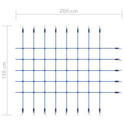 vidaXL Kiipeilyverkko 200x150 cm sininen