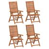 vidaXL Kokoontaitettavat lepotuolit 4 kpl 56x72x107 cm, massiivipuu, akaasia