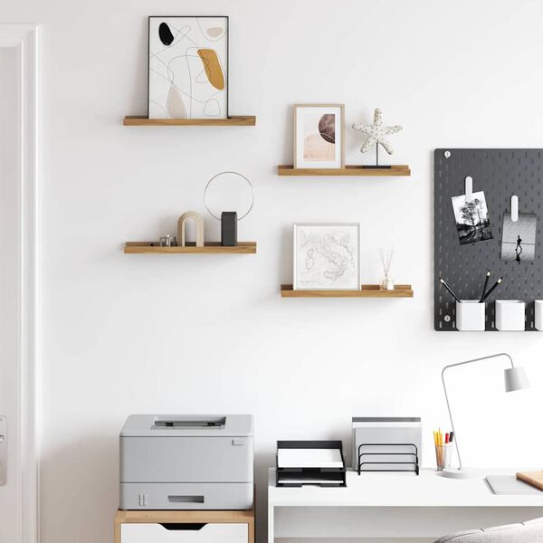 vidaXL Sein&auml;hylly hyllyll&auml; 4 pcs Ruskea 40 x 9 x 3 cm Tekninen puu