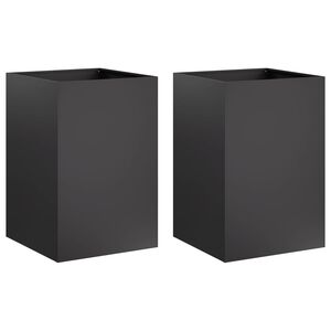 vidaXL Puutarha ruukku 2 kpl Musta 40 x 40 x 75 cm