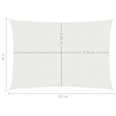vidaXL Aurinkopurje 160 g/m² valkoinen 2x3,5 m HDPE