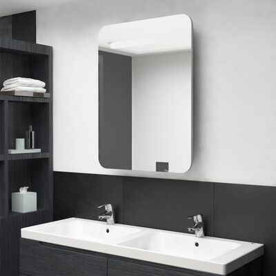 vidaXL LED kylpyhuoneen peilikaappi betoninharmaa 60x11x80 cm
