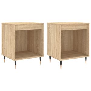 vidaXL Y&ouml;p&ouml;yd&auml;t 2 kpl Sonoma-tammi 40x35x50 cm tekninen puu