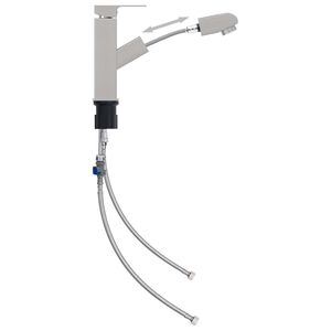 vidaXL Kylpyhuoneen pesualtaan hana ulosvedolla hopea 157x172 mm