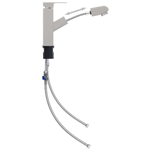 vidaXL Kylpyhuoneen pesualtaan hana ulosvedolla hopea 157x172 mm