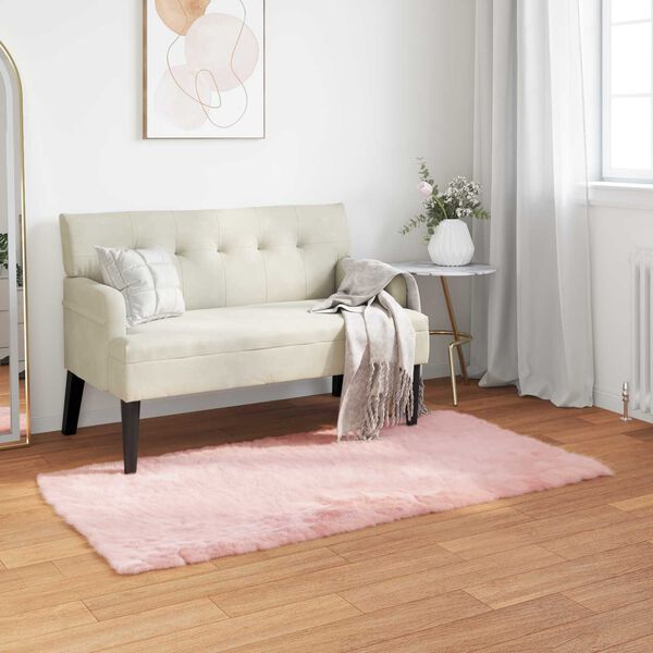 vidaXL Keinotekoista Lammasnahkaa Matto Tafalla Pinkki 60 x 110 cm