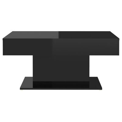 vidaXL Sohvapöytä korkeakiilto musta 96x50x45 cm lastulevy