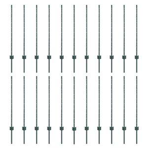 vidaXL Upotettu aitausapaja 22 pcs Vihre&auml; 140 cm Jauhemaalattu Ter&auml;s