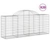 vidaXL Kaarevat kivikorit 20 kpl 200x50x80/100 cm galvanoitu rauta