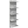 vidaXL Sein&auml;hylly Betoninharmaa 30 x 15 x 100 cm Tekninen puu