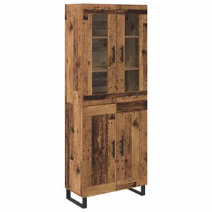 vidaXL Korkea kaappi 2 pcs Vanha Puu Tekninen puu