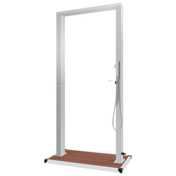 vidaXL Ulkosuihku alustalla WPC ruostumaton ter&auml;s