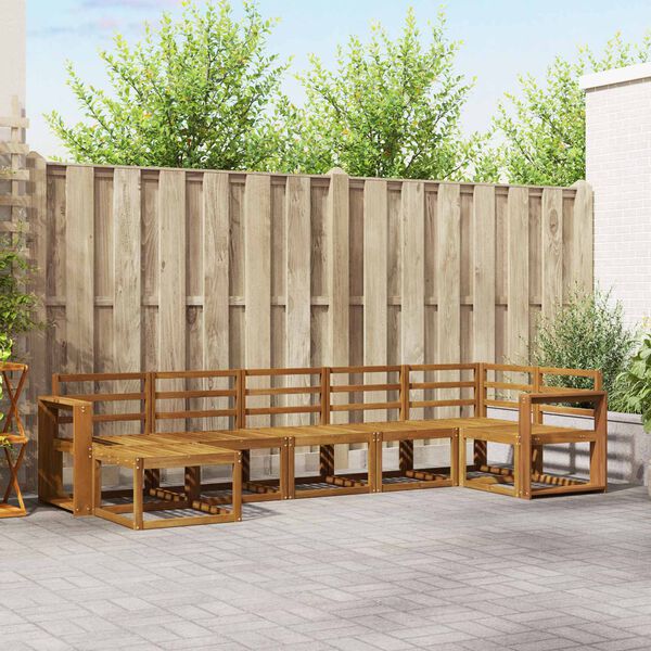 vidaXL Ulkosohvakokoelma 7 pcs Luonnollinen Tihe&auml; akasiapuu